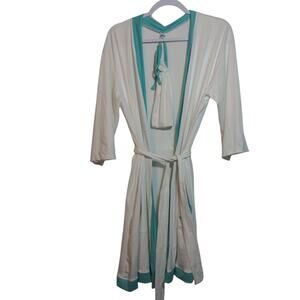 Hello Mello Luxurious Soft Lounge Robe With Matching Drawstring Tote Bag Sz S/M